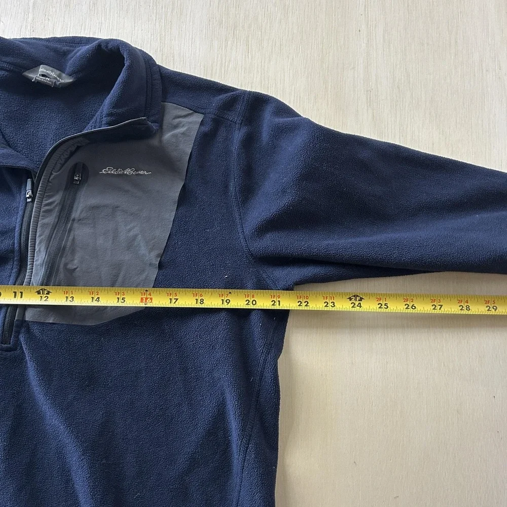 Eddie Bauer First Ascent Sweater Mens LT Blue 1/4 Zip Fleece Pullover‎ Outdoor